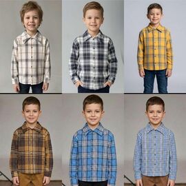 Фотография Рубашка детская на мальчика ML5145 beige р.116-146 "Meloria" недорого оптом от прямого поставщика