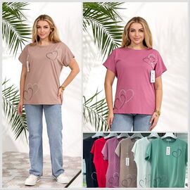 Фотография Футболка женская LL623 mix р.52-54 "Lola" недорого оптом от прямого поставщика