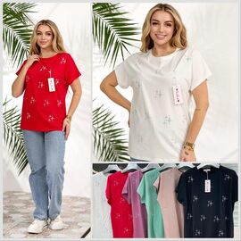 Фотография Футболка женская LL628 mix р.52-54 "Lola" недорого оптом от прямого поставщика