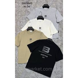 Футболка чоловіча молодіжна р-ри M-3XL (4 кв) "PROSTOMEN" недорого гуртом від прямого постачальника