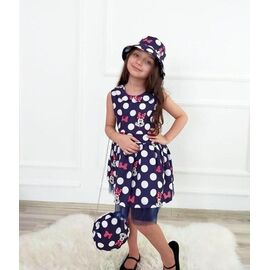 Фотография Платье детское лёгкое на девочку ML5459 navy р.3-10 "Meloria" недорого оптом от прямого поставщика