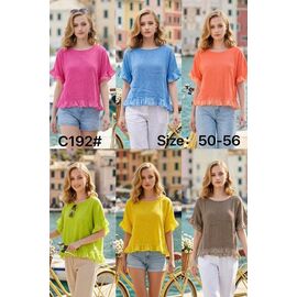 Фотография Футболка женская C192 yellow р.50-56 "Kaffir Lily" недорого оптом от прямого поставщика