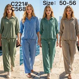 Фотография Костюм женский C221-568 brown р.50-56 "Kaffir Lily" недорого оптом от прямого поставщика