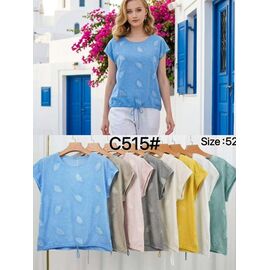 Фотография Футболка женская C515 l.beige р.52-58 "Kaffir Lily" недорого оптом от прямого поставщика