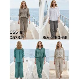 Фотография Костюм женский C551-573 l.beige р.50-56 "Kaffir Lily" недорого оптом от прямого поставщика