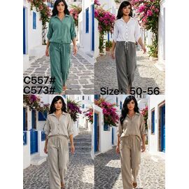 Фотография Костюм женский C557-573 d.beige р.50-56 "Kaffir Lily" недорого оптом от прямого поставщика
