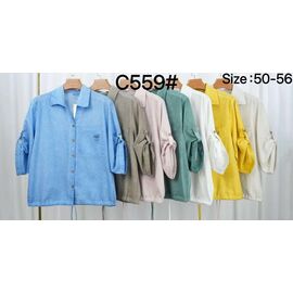 Фотография Рубашка женская C559 white р.50-56 "Kaffir Lily" недорого оптом от прямого поставщика