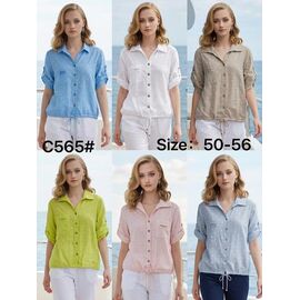 Фотография Рубашка женская летняя C565 l.peach р.50-56 "Kaffir Lily" недорого оптом от прямого поставщика