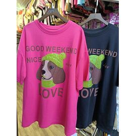 Фотография Футболка женская 6445 black р.one size "QU STYLE" недорого оптом от прямого поставщика