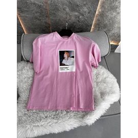 Фотография Футболка женская TR129 pink р.one size "QU STYLE" недорого оптом от прямого поставщика