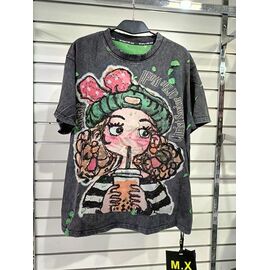 Фотография Футболка женская TR46 grey р.one size "QU STYLE" недорого оптом от прямого поставщика