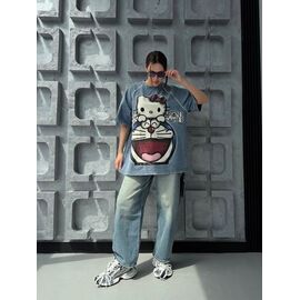 Фотография Футболка женская TR48 l.blue р.one size "QU STYLE" недорого оптом от прямого поставщика