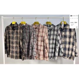 Фотография Рубашка женская 3504 beige р.2XL-6XL "BASE" недорого оптом от прямого поставщика