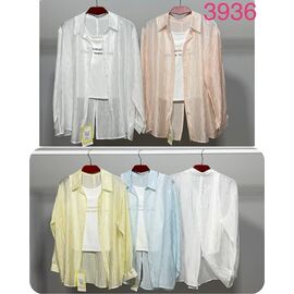 Фотография Рубашка женская 3936 beige р.one size "BASE" недорого оптом от прямого поставщика