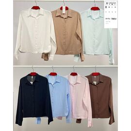 Фотография Рубашка женская 7005 beige р.S-XL "BASE" недорого оптом от прямого поставщика