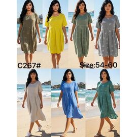 Фотография Платье летнее женское C267 khaki р.54-60 "Kaffir Lily" недорого оптом от прямого поставщика