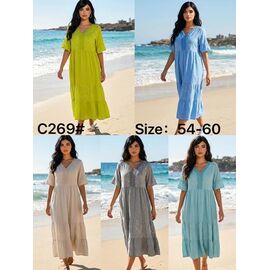 Фотография Платье летнее женское C269 beige р.54-60 "Kaffir Lily" недорого оптом от прямого поставщика