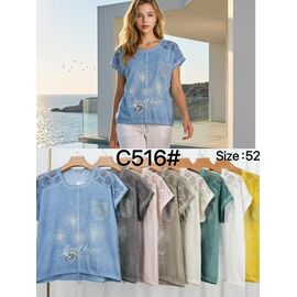 футболка жіноча C516 l.blue р.52-58 "Kaffir Lily" недорого оптом від прямого постачальника