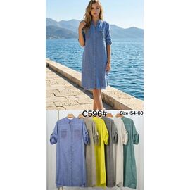 Фотография Платье летнее женское C596 green р.54-60 "Kaffir Lily" недорого оптом от прямого поставщика