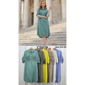 Фотография Платье летнее женское C597 brown р.54-60 "Kaffir Lily" недорого оптом от прямого поставщика