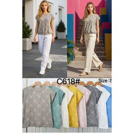 футболка жіноча C618 d.grey р.52-58 "Kaffir Lily" недорого оптом від прямого постачальника