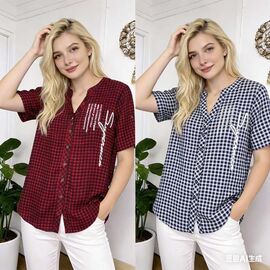 Сорочка жіноча літня KL14 navy р.52-60 "Kaffir Lily" недорого оптом від прямого постачальника