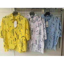 Сорочка жіноча літня 434 yellow р.XL-4XL "Yafeier" недорого оптом від прямого постачальника