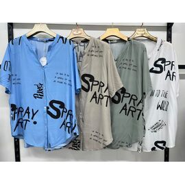 Сорочка жіноча літня 7833 khaki р.L-4XL "Yafeier" недорого оптом від прямого постачальника