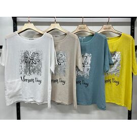 футболка жіноча 9553 yellow р.3XL-6XL "Yafeier" недорого оптом від прямого постачальника