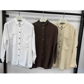 Сорочка жіноча 3951 brown р.XL-3XL "DKNSEL" недорого оптом від прямого постачальника