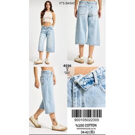 Бриджі жіночі 4556-4S6-3 l.blue р.34-42 "Jeans Style" недорого оптом від прямого постачальника