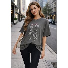 Фотография Футболка женская 7867 grey р.one size "Major" недорого оптом от прямого поставщика