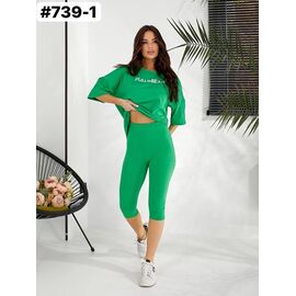 Костюм жіночий 739-1 green р.46-50 "ZLATA" недорого оптом від прямого постачальника