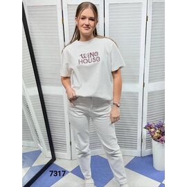 футболка жіноча 7317 white-red р.one size "LOOK" недорого оптом від прямого постачальника