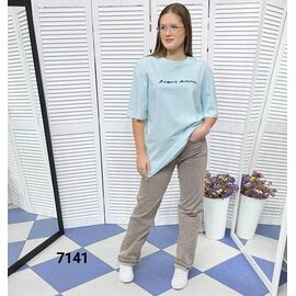 футболка жіноча 7141 l.blue р.one size "LOOK" недорого оптом від прямого постачальника