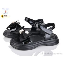 Фотография Босоножки детские летние Лето B1686-1 black (8 пар р.31-36) "Clibee-Doremi" недорого оптом от прямого поставщика