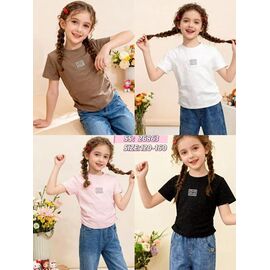 Фотография Футболка детская на девочку 26863 pink р.120-160 "Farbique" недорого оптом от прямого поставщика