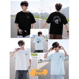 Фотография Футболка детская на мальчика 26233 black р.150-180 "Farbique" недорого оптом от прямого поставщика