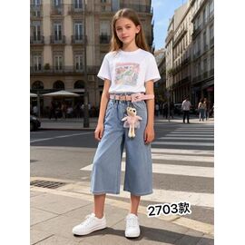 Фотография Бриджи детские на девочку 2703 l.blue р.27-32 "Farbique" недорого оптом от прямого поставщика