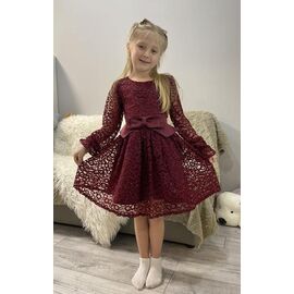 Фотография Платье детское лёгкое на девочку K351 wine р.110-128 "Kosmy" недорого оптом от прямого поставщика