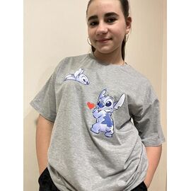 Фотография Футболка детская на девочку M517 grey р.140-164 "Moda school" недорого оптом от прямого поставщика