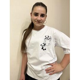 Фотография Футболка детская на девочку M519 white р.140-164 "Moda school" недорого оптом от прямого поставщика