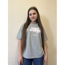 Фотография Футболка детская на девочку M523 l.grey р.140-164 "Moda school" недорого оптом от прямого поставщика
