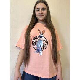 Фотография Футболка детская на девочку M526 peach р.140-164 "Moda school" недорого оптом от прямого поставщика