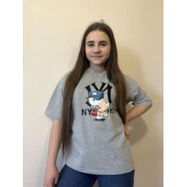 Фотография Футболка детская на девочку M528 grey р.140-164 "Moda school" недорого оптом от прямого поставщика