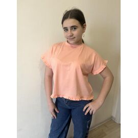 Фотография Футболка детская на девочку M537 peach р.140-164 "Moda school" недорого оптом от прямого поставщика