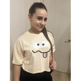 Фотография Топик детский на девочку M540 beige р.140-164 "Moda school" недорого оптом от прямого поставщика