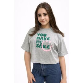 Фотография Топик детский на девочку M550 grey р.140-164 "Moda school" недорого оптом от прямого поставщика