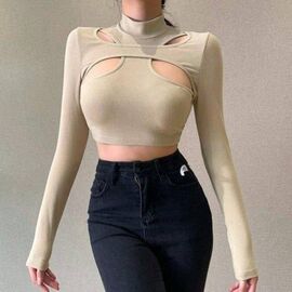 Фотография Топ женский 1325 beige р.42-48 "BONJOUR" недорого оптом от прямого поставщика