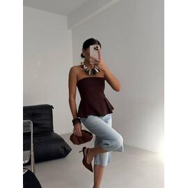 Фотография Топ женский 1721 brown р.42-48 "BONJOUR" недорого оптом от прямого поставщика